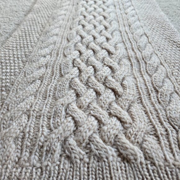 Knit Wool Scarf With Cable Design Aryan Celtic - Picture 3 of 7